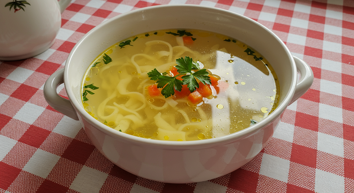 Rosół babci z makaronem i jarzynami